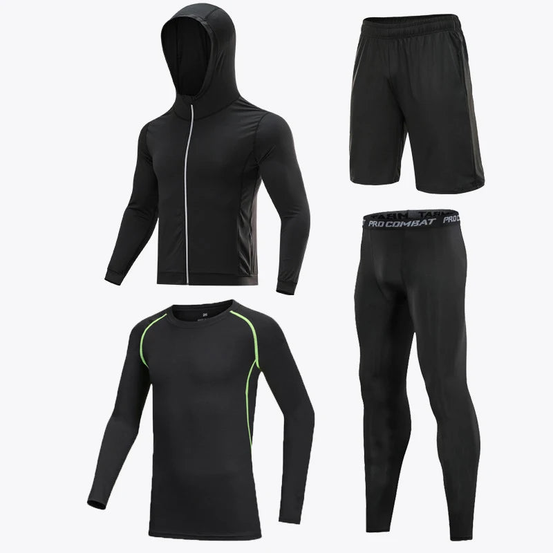 4 Pcs/Set Kid's MMA Compression T-shirt+Pants Rashguard Sportswear Boy Muay Thai Shorts Bjj Gi Rash Guard For Kid Boxing Suits
