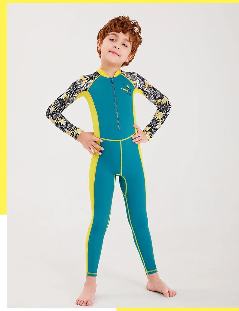 One-Piece Rash Guard for Kids, UV Sun Protection, Full Body Diving Bathing Suit, Swim Skins Swimsuit, UPF 50 + UV Sun Protection