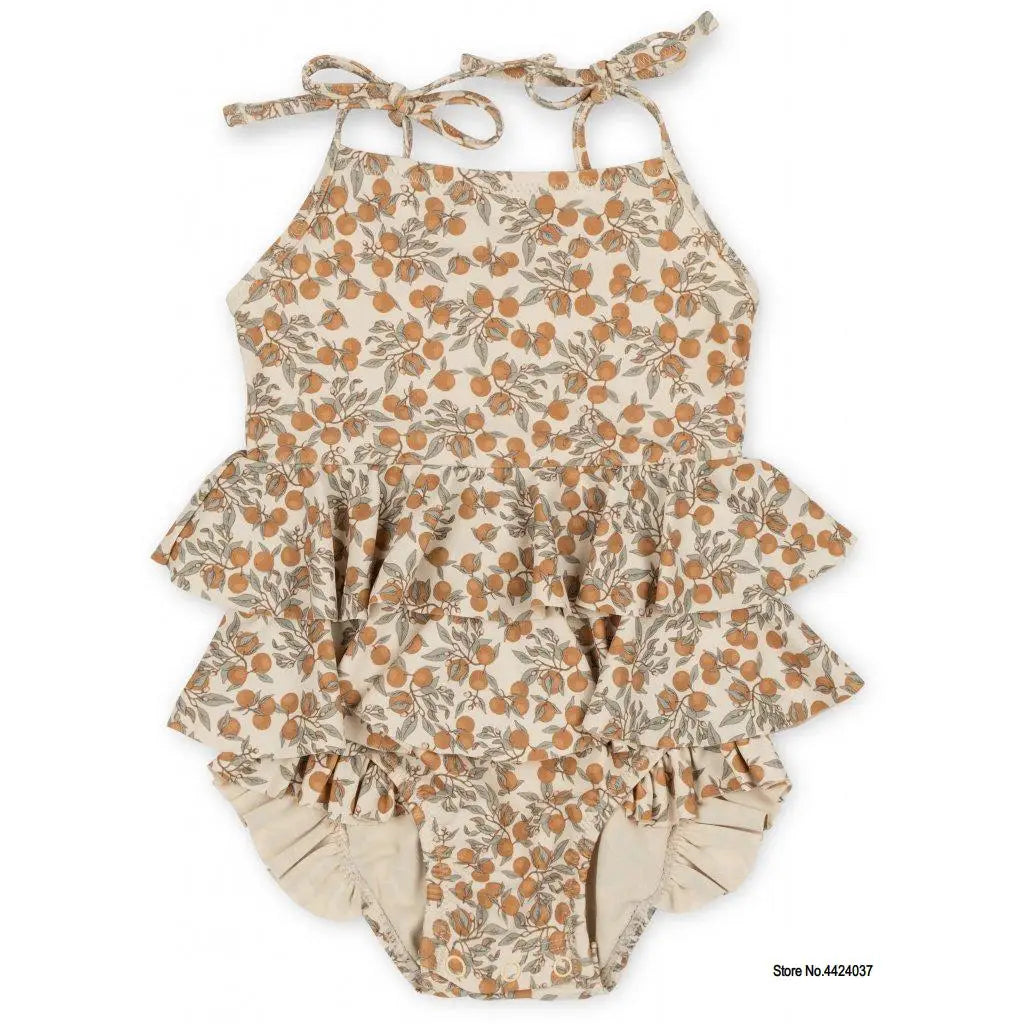KS Baby Girls Swimming Suit Wear 18M-9T Flower Children Brand Kawaii BC Mr TAO Clothes Kids SwimWears Sister Brother Matching
