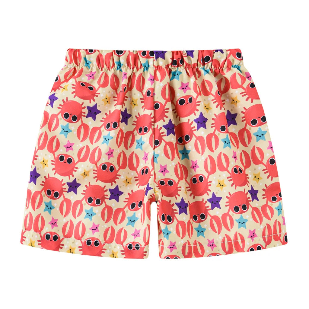 Boys Cartoon Print Beach Shorts Summer Quick Dry Swim Trunks Kids Casual Board Shorts Toddler Swimwear Bathing Suit For 2-8Y