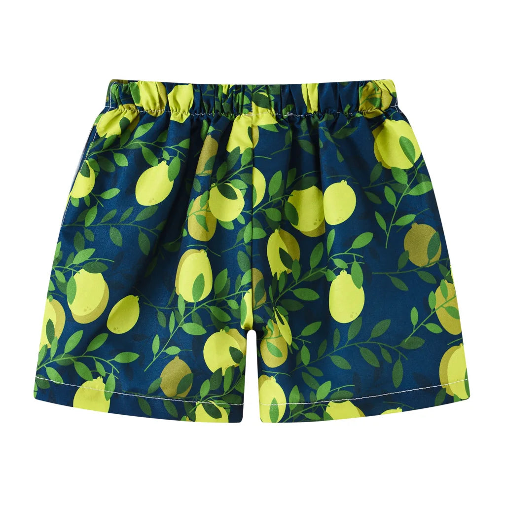 Boys Cartoon Print Beach Shorts Summer Quick Dry Swim Trunks Kids Casual Board Shorts Toddler Swimwear Bathing Suit For 2-8Y