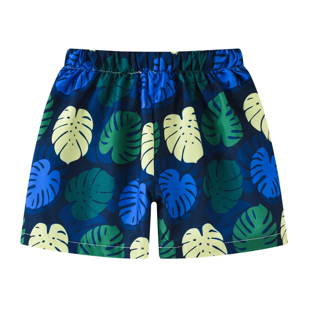 Boys Cartoon Print Beach Shorts Summer Quick Dry Swim Trunks Kids Casual Board Shorts Toddler Swimwear Bathing Suit For 2-8Y