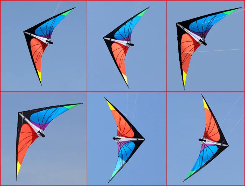 Outdoor Sport For Adults Power Stunt Kite Dual Line 1.8/2.4m Triangle Kite Good  Flying Toys With Handle And Line Sports Beach