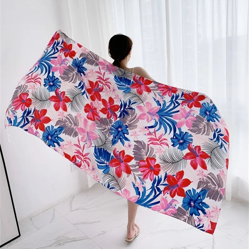 20 Styles 90x180cm Cotton Linen Summer Beach Dress Bikini Cover-ups Sarong Wrap Scarf Women Brazilian Swimsuit Bathing Cover Up