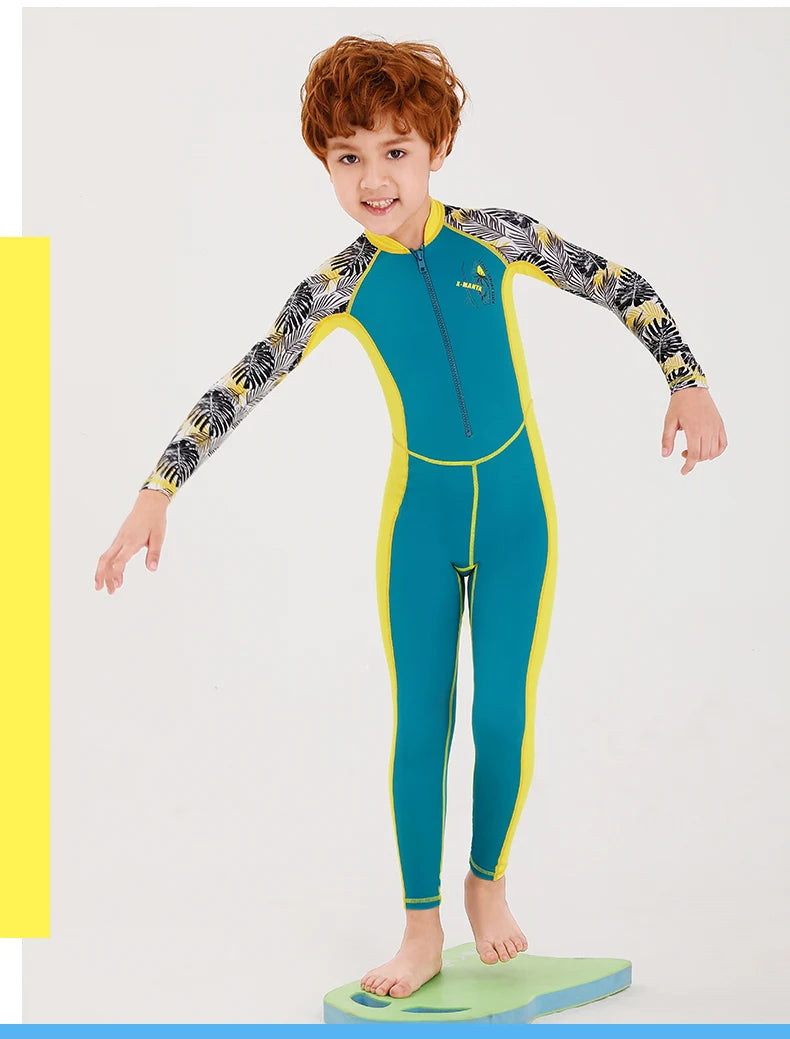 One-Piece Rash Guard for Kids, UV Sun Protection, Full Body Diving Bathing Suit, Swim Skins Swimsuit, UPF 50 + UV Sun Protection