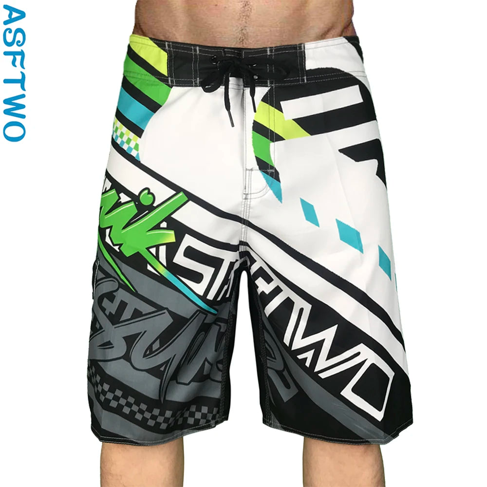 New Printed Men's Swimming Shorts Surfing Beach Pants Running Shorts Bermuda Plate Pants Casual Fitness Pants Swimwear