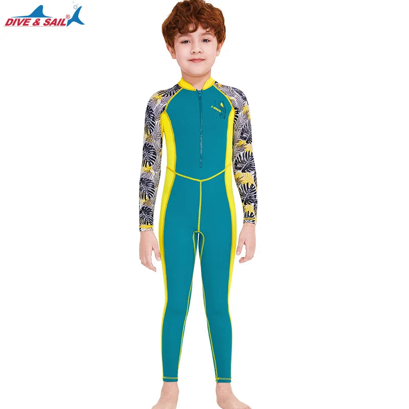 One-Piece Rash Guard for Kids, UV Sun Protection, Full Body Diving Bathing Suit, Swim Skins Swimsuit, UPF 50 + UV Sun Protection