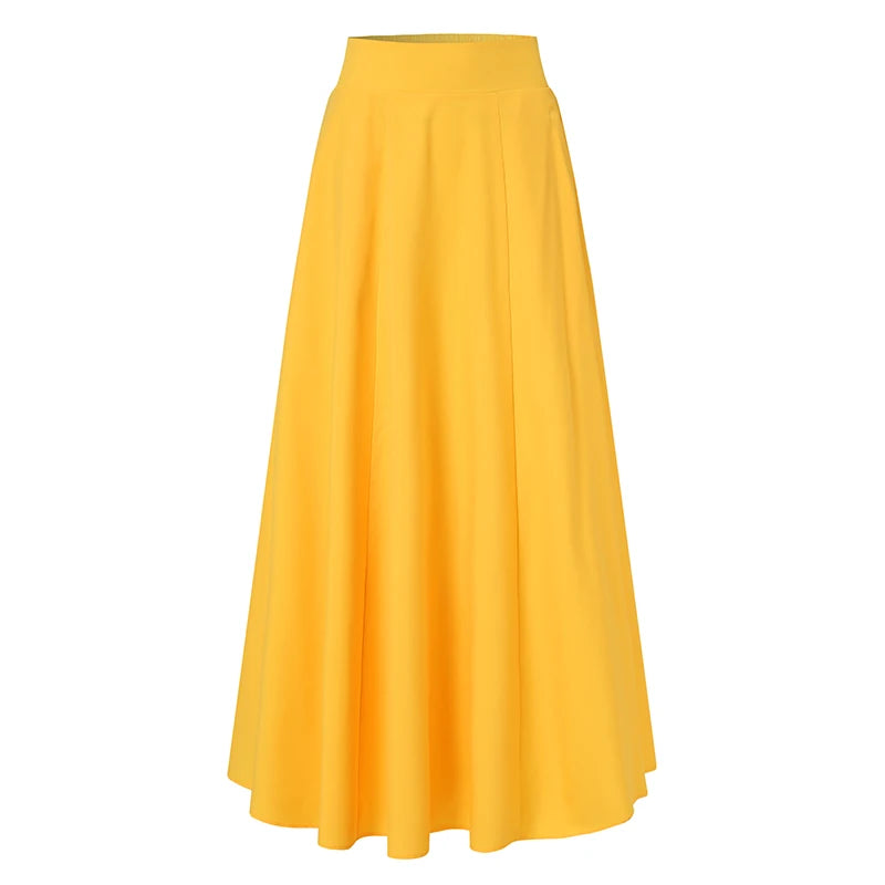 2024 ZANZEA Women Spring Sundress Fashion Maxi Skirts Elegant Long Party Vestidos Female High Waist Solid Robe Beach Faldas Saia