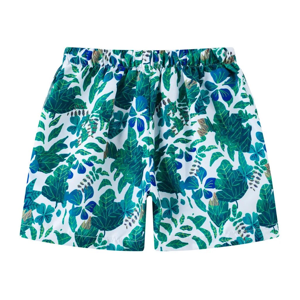 Boys Cartoon Print Beach Shorts Summer Quick Dry Swim Trunks Kids Casual Board Shorts Toddler Swimwear Bathing Suit For 2-8Y