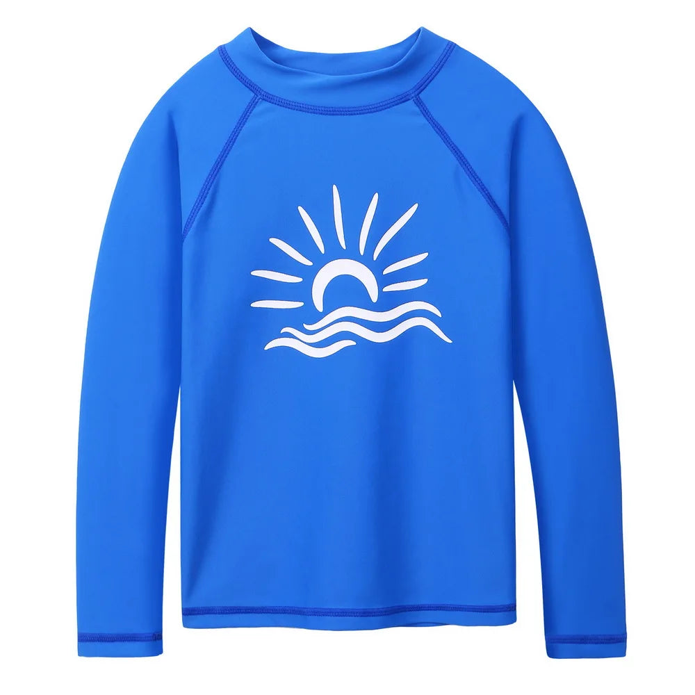 BAOHULU Long Sleeve Rashguard Kids Swimwear Girls Surf  Suit UPF 50+ Sun Protection Shirts Boys Swim Rash Guard Beach Wear
