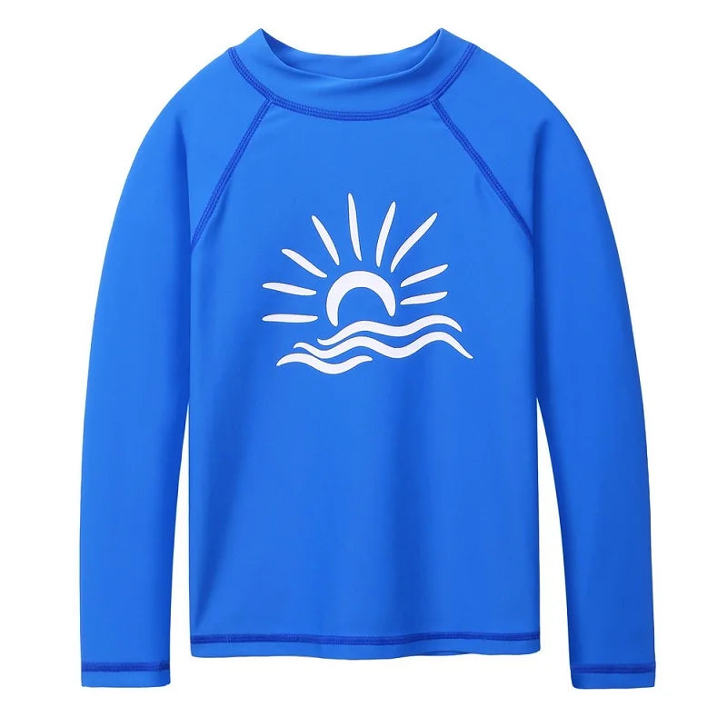 BAOHULU Long Sleeve Rashguard Kids Swimwear Girls Surf  Suit UPF 50+ Sun Protection Shirts Boys Swim Rash Guard Beach Wear