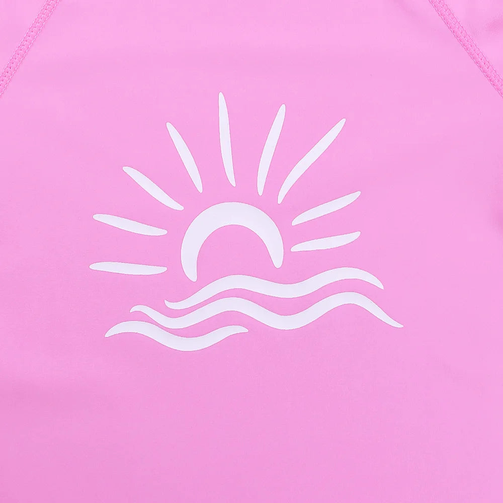 BAOHULU Long Sleeve Rashguard Kids Swimwear Girls Surf  Suit UPF 50+ Sun Protection Shirts Boys Swim Rash Guard Beach Wear
