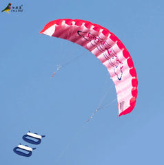 Outdoor Fun Sports Power Dual Line Stunt Parafoil Parachute Rainbow Sports Beach Kite For Beginner