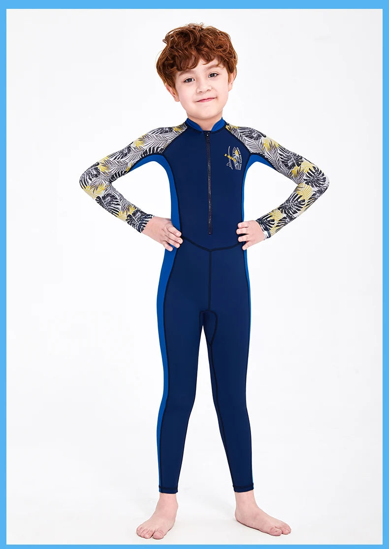 One-Piece Rash Guard for Kids, UV Sun Protection, Full Body Diving Bathing Suit, Swim Skins Swimsuit, UPF 50 + UV Sun Protection