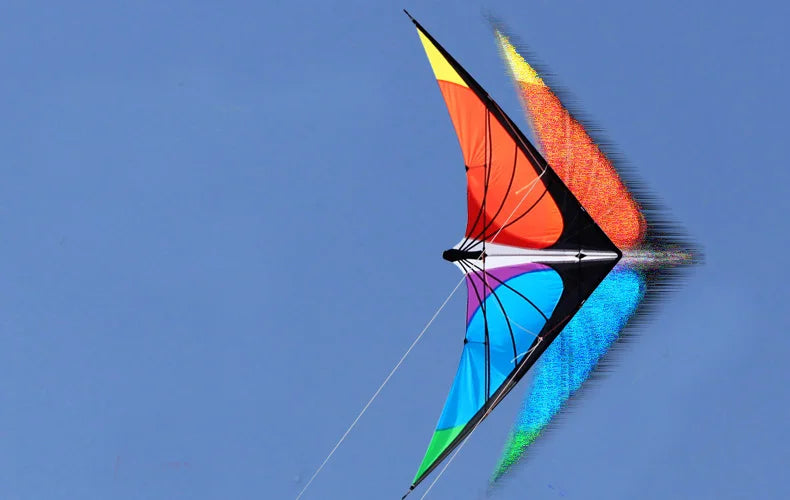 Outdoor Sport For Adults Power Stunt Kite Dual Line 1.8/2.4m Triangle Kite Good  Flying Toys With Handle And Line Sports Beach