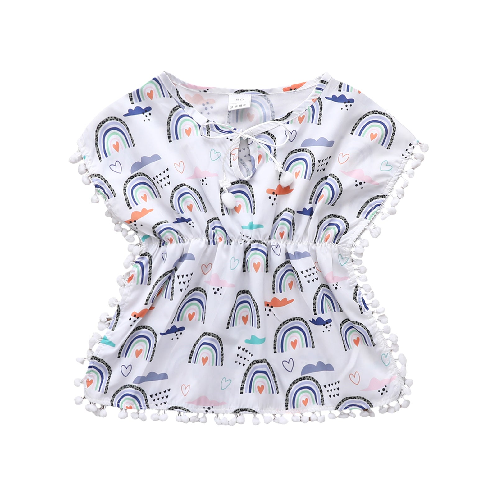0-5Y Baby Girls Swimwear Cover-up 2026 Summer Leopard Tassel Kids Beach Dress Poncho Swimsuits Bikini Cover Ups Toddler Sundress