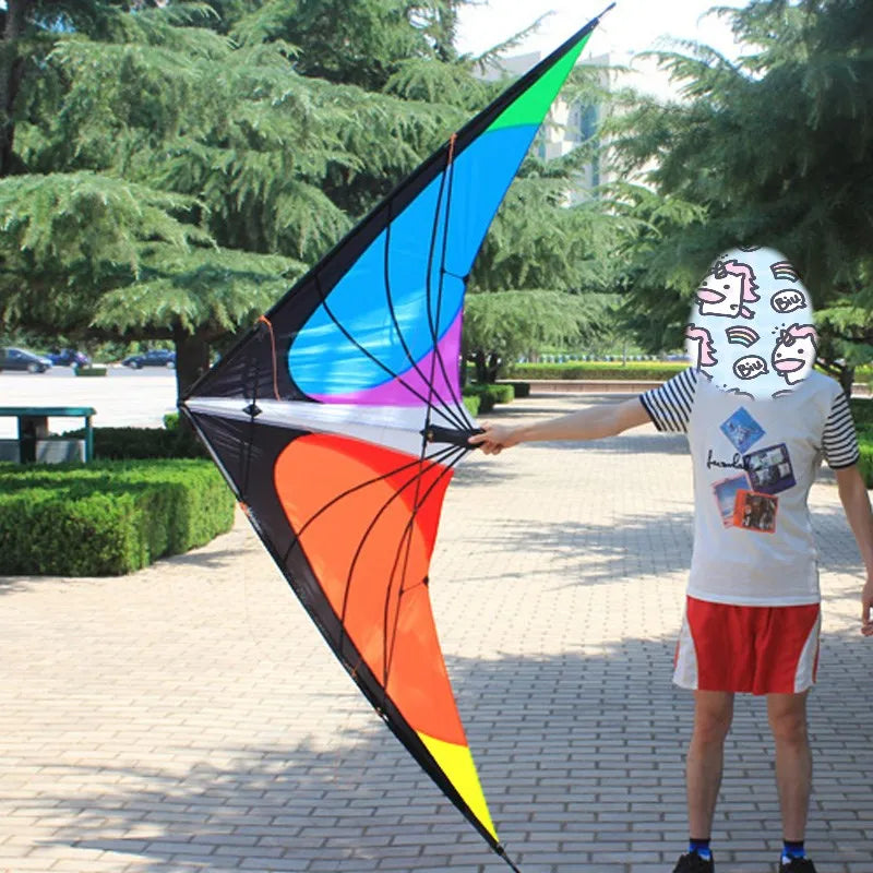 Outdoor Sport For Adults Power Stunt Kite Dual Line 1.8/2.4m Triangle Kite Good  Flying Toys With Handle And Line Sports Beach