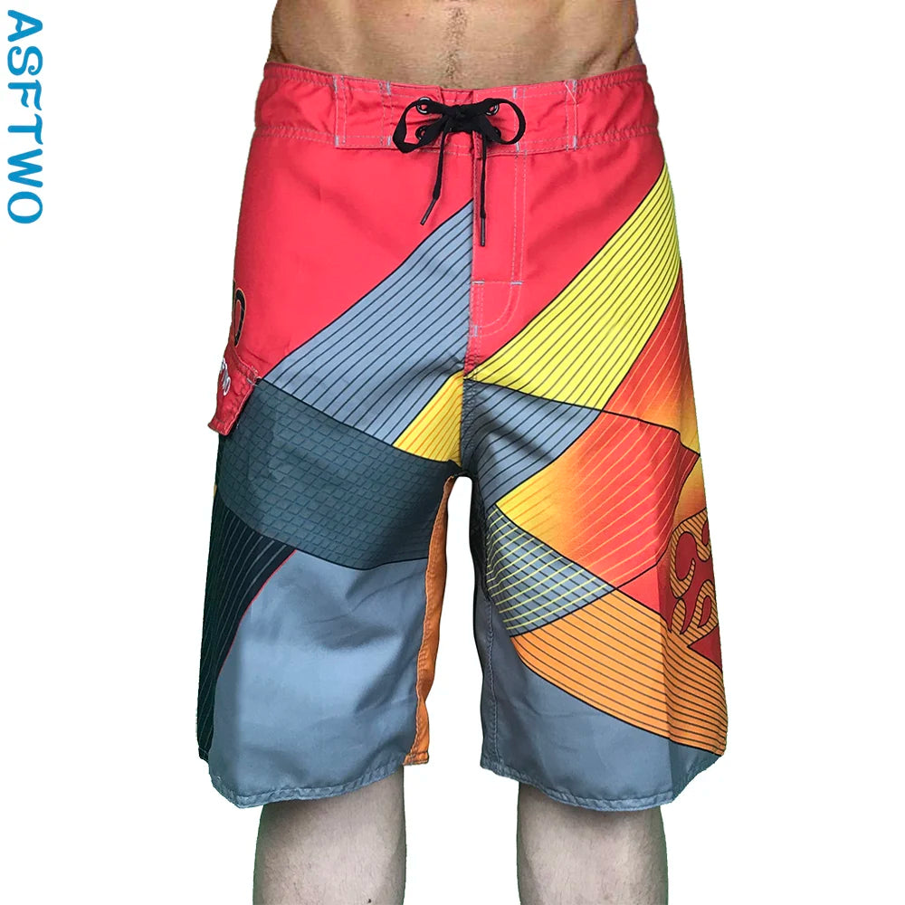 New Printed Men's Swimming Shorts Surfing Beach Pants Running Shorts Bermuda Plate Pants Casual Fitness Pants Swimwear