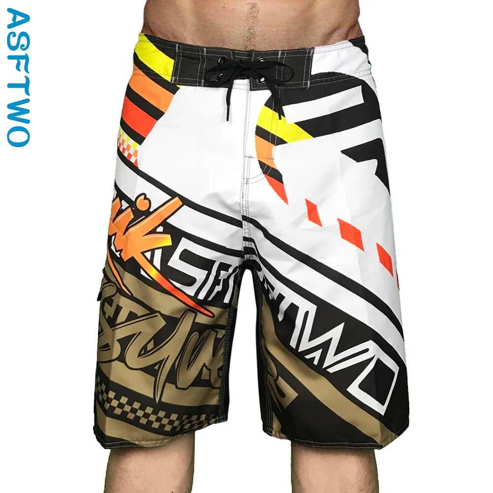 New Printed Men's Swimming Shorts Surfing Beach Pants Running Shorts Bermuda Plate Pants Casual Fitness Pants Swimwear