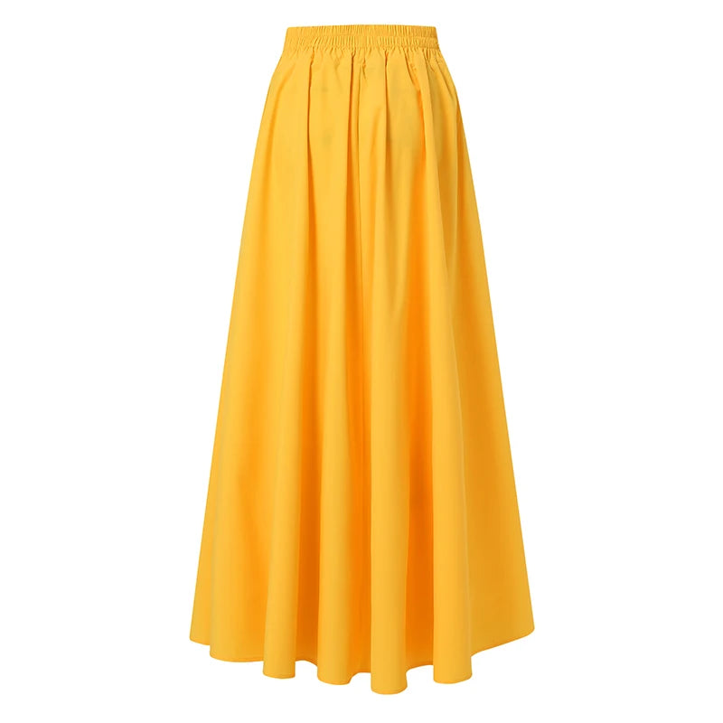2024 ZANZEA Women Spring Sundress Fashion Maxi Skirts Elegant Long Party Vestidos Female High Waist Solid Robe Beach Faldas Saia