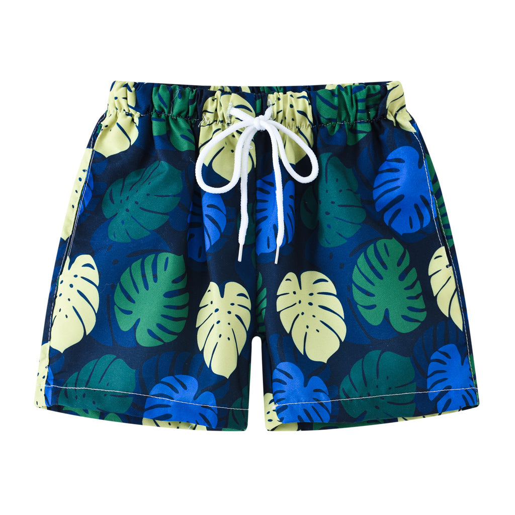 Boys Cartoon Print Beach Shorts Summer Quick Dry Swim Trunks Kids Casual Board Shorts Toddler Swimwear Bathing Suit For 2-8Y