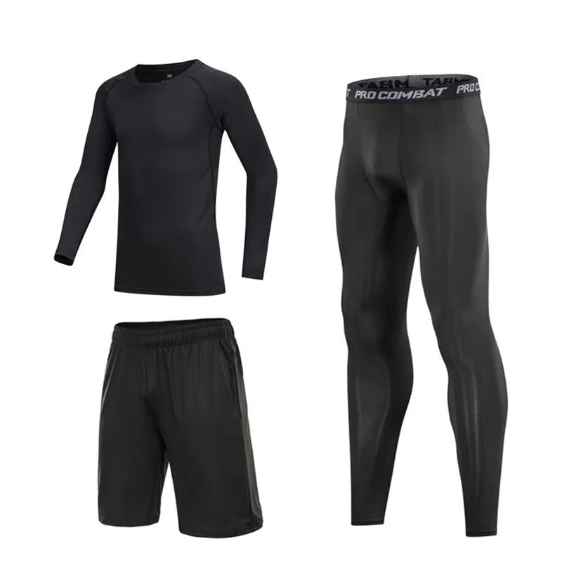 4 Pcs/Set Kid's MMA Compression T-shirt+Pants Rashguard Sportswear Boy Muay Thai Shorts Bjj Gi Rash Guard For Kid Boxing Suits