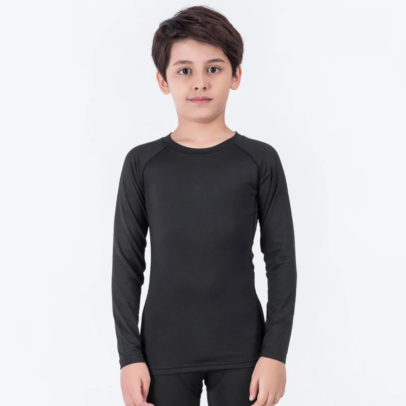 4 Pcs/Set Kid's MMA Compression T-shirt+Pants Rashguard Sportswear Boy Muay Thai Shorts Bjj Gi Rash Guard For Kid Boxing Suits