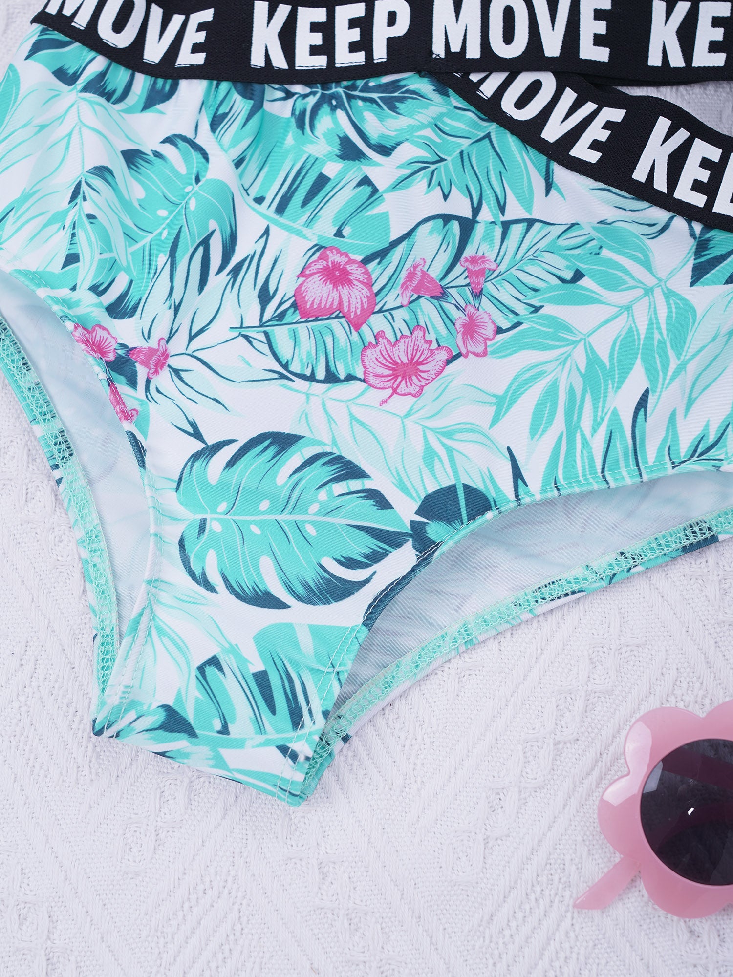 Kids Girls Hollow Out One-piece Swimwear Single Shoulder Letter Print Bodysuit Swimsuit Pool Bathing Suit Beachwear Sportswear