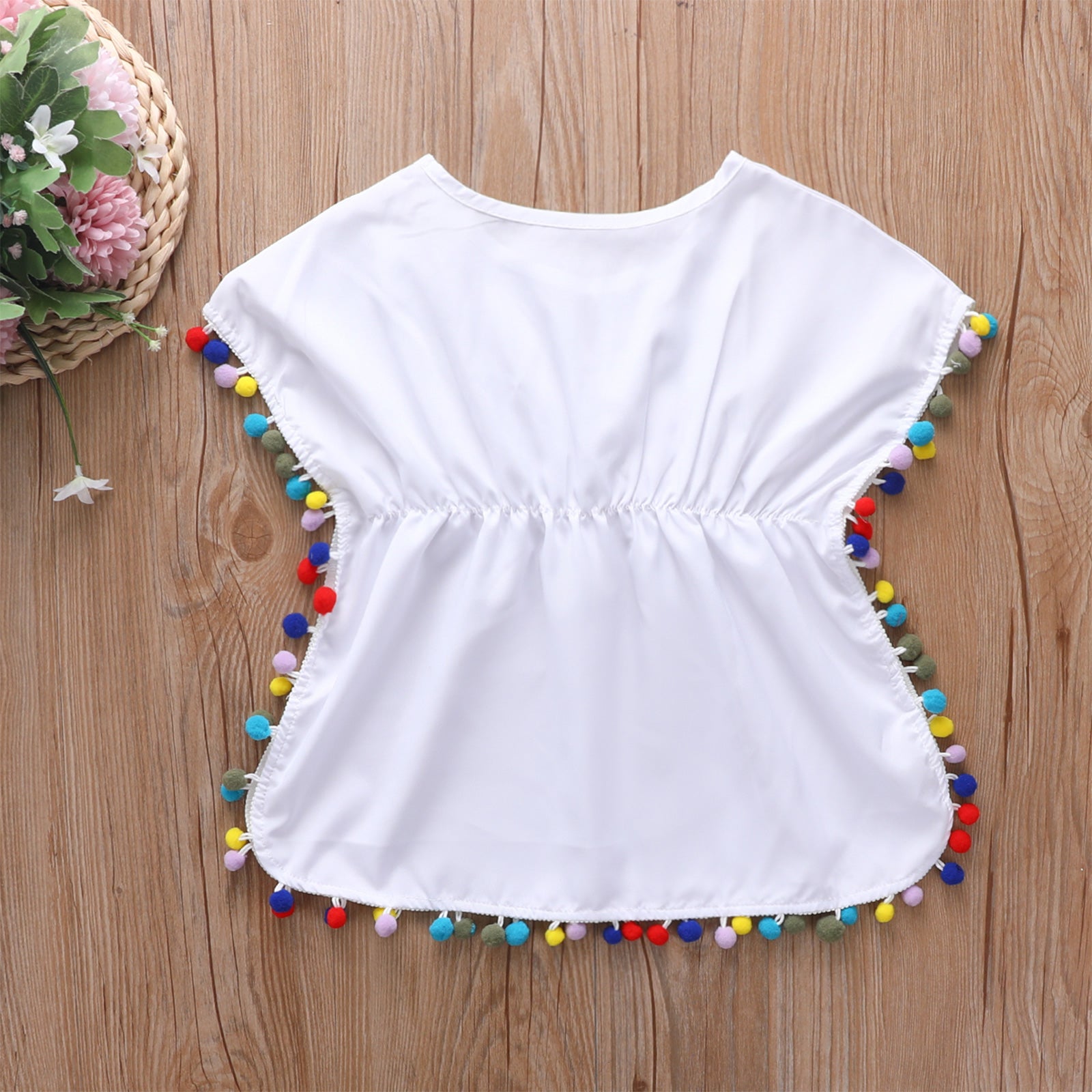 0-5Y Baby Girls Swimwear Cover-up 2026 Summer Leopard Tassel Kids Beach Dress Poncho Swimsuits Bikini Cover Ups Toddler Sundress