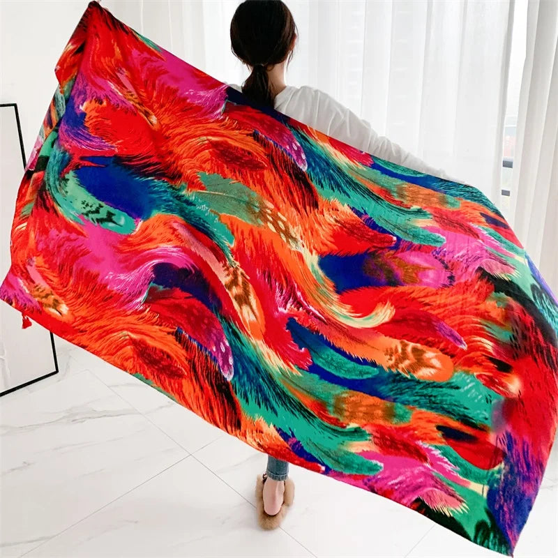 20 Styles 90x180cm Cotton Linen Summer Beach Dress Bikini Cover-ups Sarong Wrap Scarf Women Brazilian Swimsuit Bathing Cover Up
