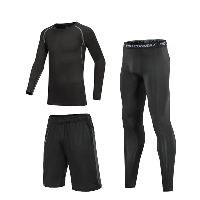 4 Pcs/Set Kid's MMA Compression T-shirt+Pants Rashguard Sportswear Boy Muay Thai Shorts Bjj Gi Rash Guard For Kid Boxing Suits