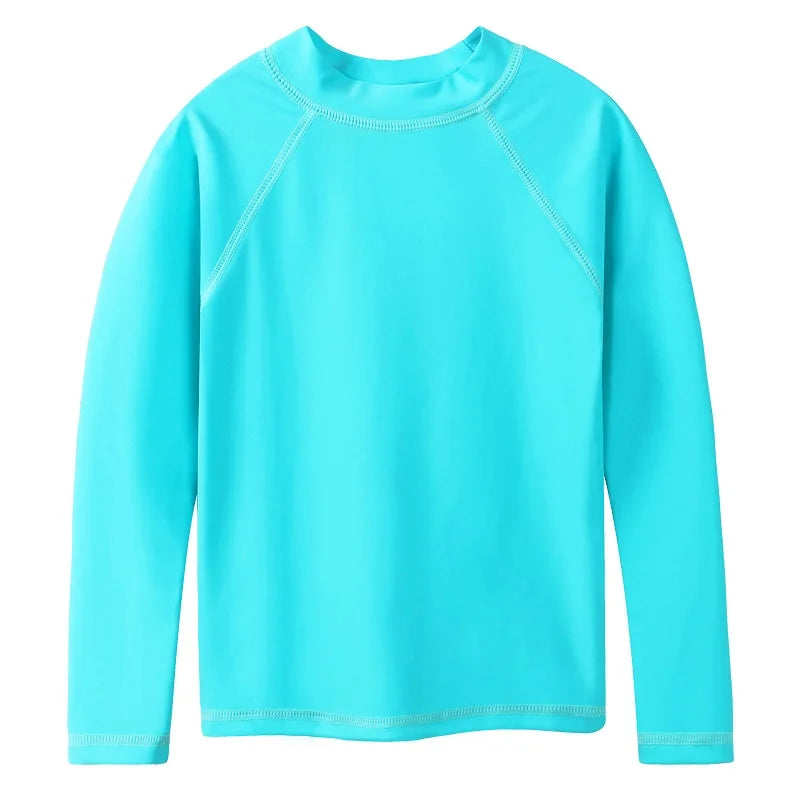 BAOHULU Long Sleeve Rashguard Kids Swimwear Girls Surf  Suit UPF 50+ Sun Protection Shirts Boys Swim Rash Guard Beach Wear