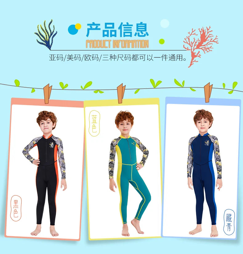 One-Piece Rash Guard for Kids, UV Sun Protection, Full Body Diving Bathing Suit, Swim Skins Swimsuit, UPF 50 + UV Sun Protection