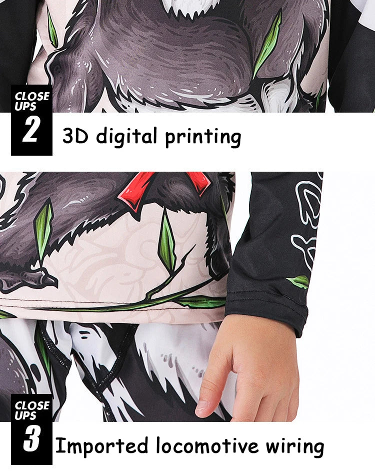Rashguard Jiu Jitsu Kimono MMA Kid's T-shirt+Pant Sets Kid Rash Guard Children Muay Thai MMA Shorts Kickboxing Boys Gym Clothing