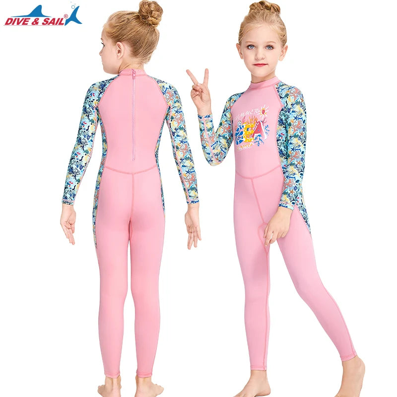 One-Piece Rash Guard for Kids, UV Sun Protection, Full Body Diving Bathing Suit, Swim Skins Swimsuit, UPF 50 + UV Sun Protection
