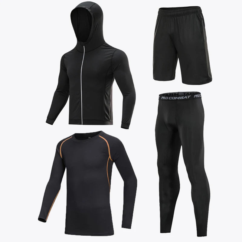 4 Pcs/Set Kid's MMA Compression T-shirt+Pants Rashguard Sportswear Boy Muay Thai Shorts Bjj Gi Rash Guard For Kid Boxing Suits