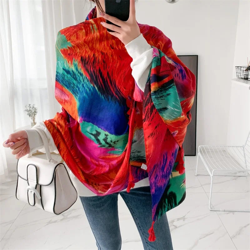 20 Styles 90x180cm Cotton Linen Summer Beach Dress Bikini Cover-ups Sarong Wrap Scarf Women Brazilian Swimsuit Bathing Cover Up
