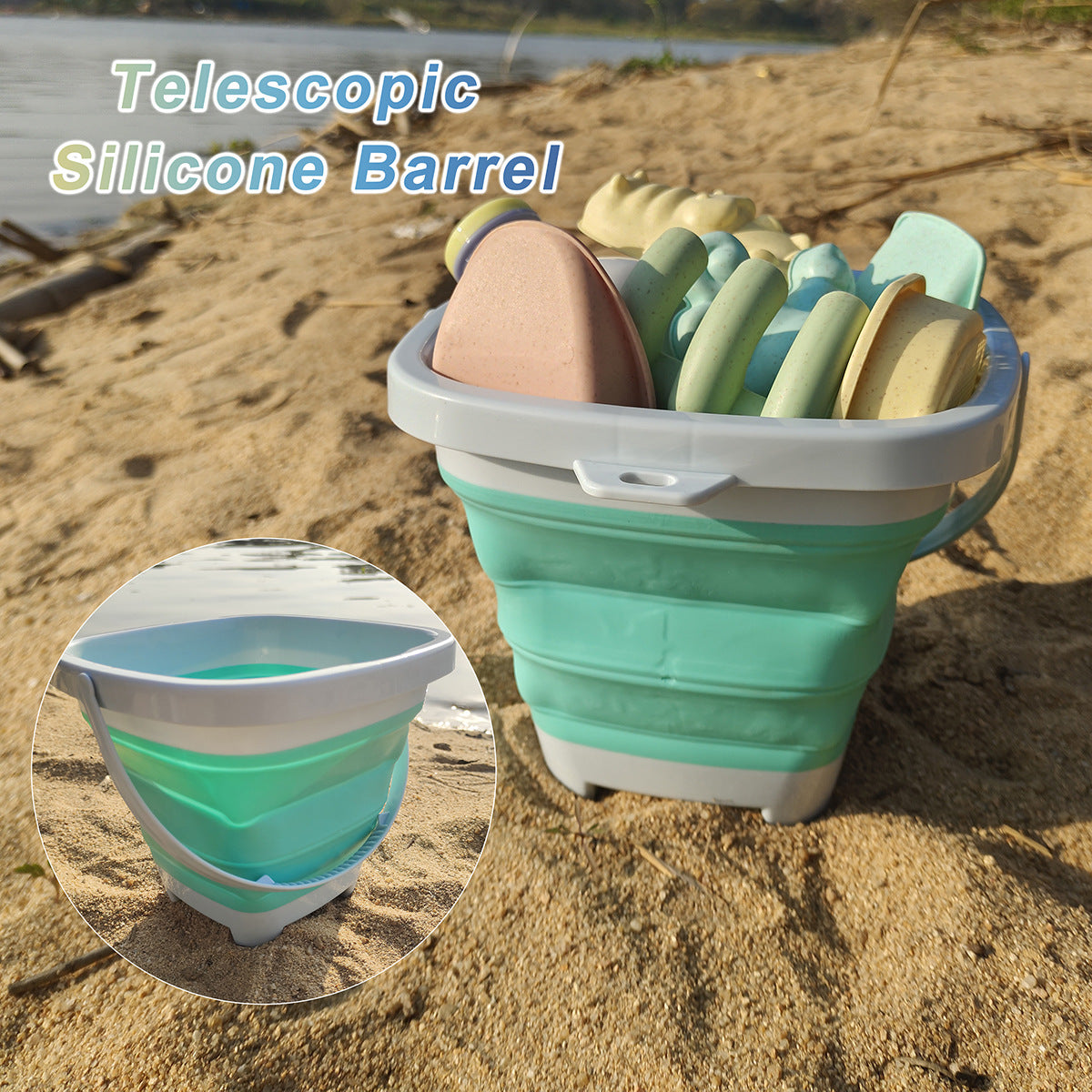 11PCS Beach Castle Bucket Sand Play Water Set Folding Bucket Summer Toys for Children Outdoor Travel Game Sandbox Accessories