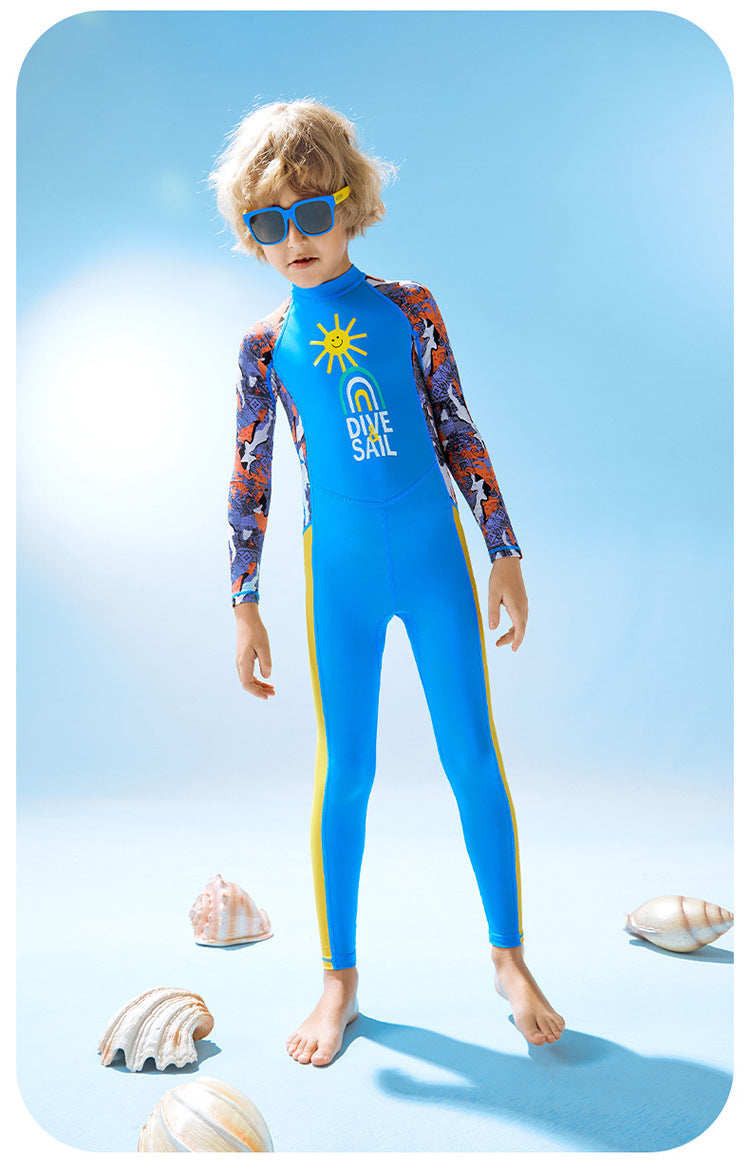 Kids Full Body Swimsuit Stinger Suit UV Protection UPF50+ Rash Guard One-piece Bodysuit Sunsuit Beachwear Rashguards Long Sleeve