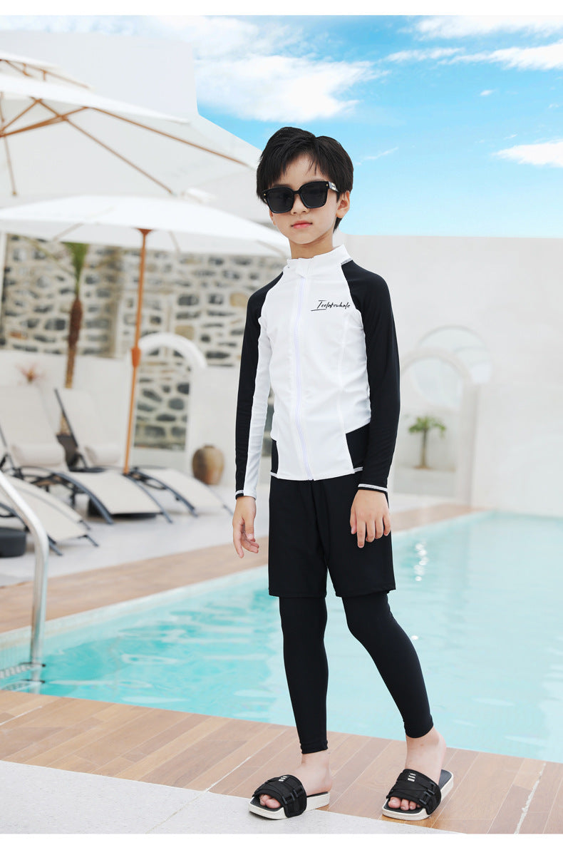 Girls Boy Rash Guards Long Sleeve Swimsuit Youth Kids Sun Protection Fishing Water Beach Surfing Sunsuit Quick Dry Bathing Suit