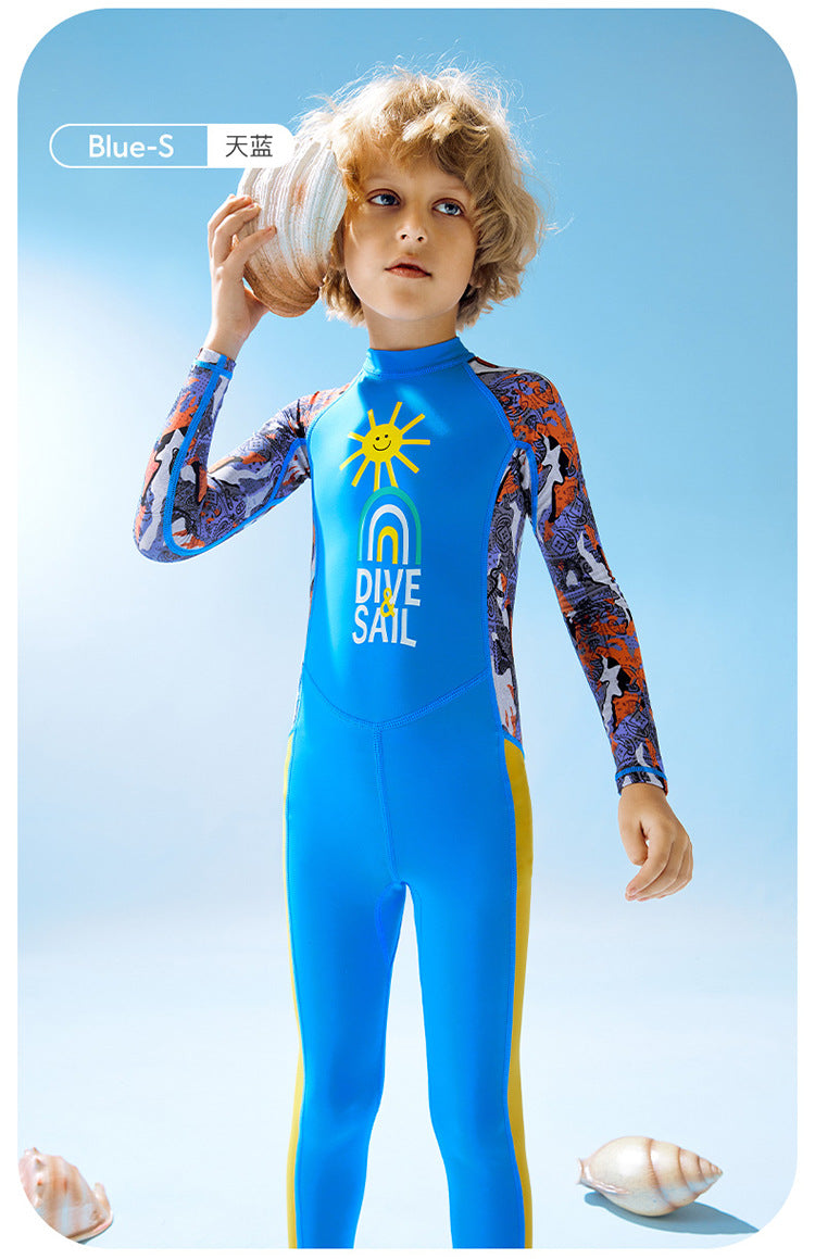 Kids Full Body Swimsuit Stinger Suit UV Protection UPF50+ Rash Guard One-piece Bodysuit Sunsuit Beachwear Rashguards Long Sleeve