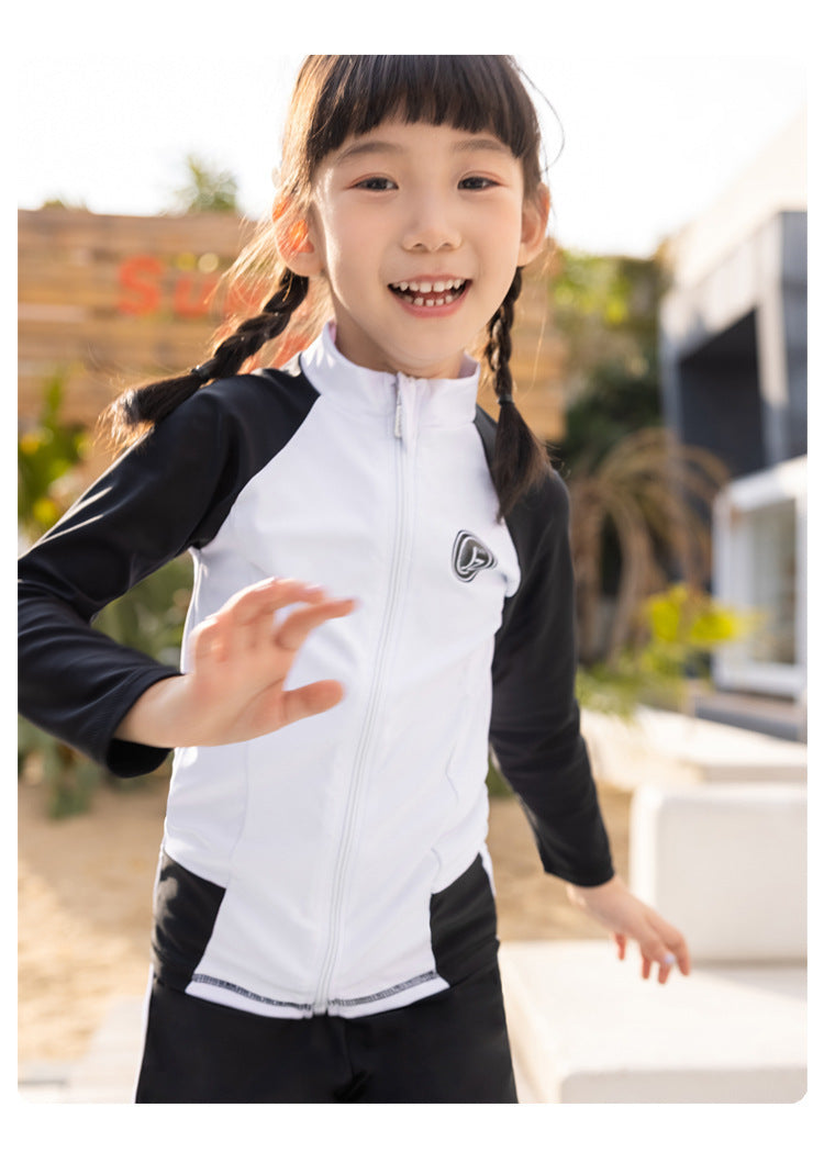 Little Boys/Girls Long Sleeve Rash Guard Swim Shirt+Trunks+Leggings Sun UV Protect Sunsuit for 1-10 Years Kids Toddler Swimsuit