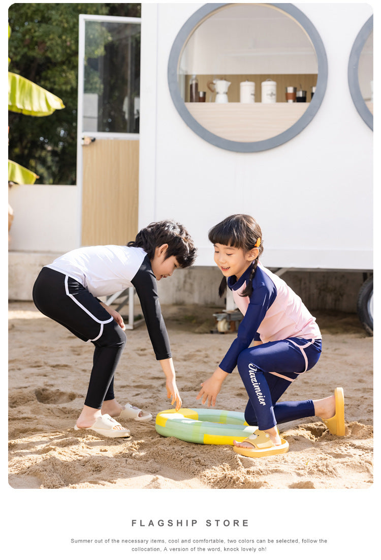 Girls/Boys Rash Guards 3 Pieces/Set Swimsuit Long Sleeve Bathing Suit Shirt+Shorts+Long Pants Sun Protective Beachwear