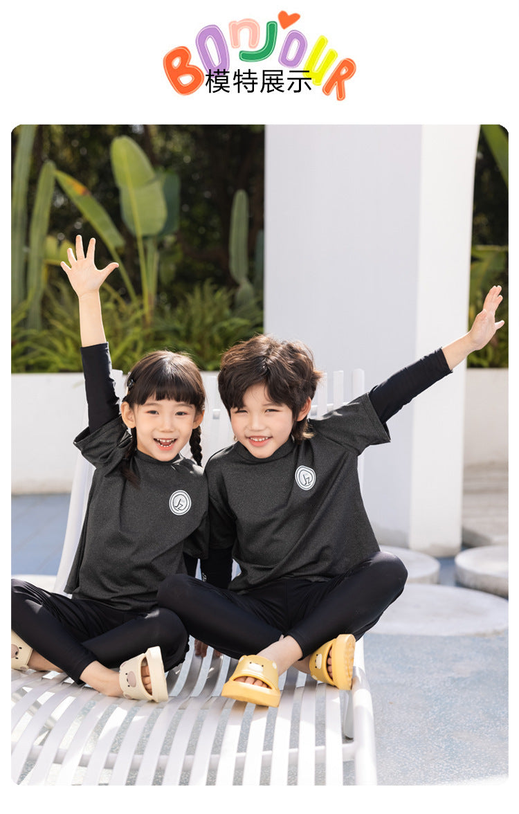 Girls/Boys Rash Guards 3 Pieces/Set Swimsuit Long Sleeve Bathing Suit Shirt+Shorts+Long Pants Sun Protective Beachwear
