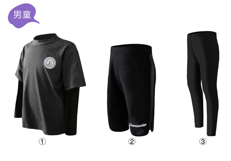 Girls/Boys Rash Guards 3 Pieces/Set Swimsuit Long Sleeve Bathing Suit Shirt+Shorts+Long Pants Sun Protective Beachwear