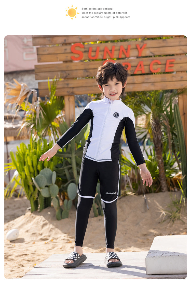 Girls/Boys Rash Guards 3 Pieces/Set Swimsuit Long Sleeve Bathing Suit Shirt+Shorts+Long Pants Sun Protective Beachwear