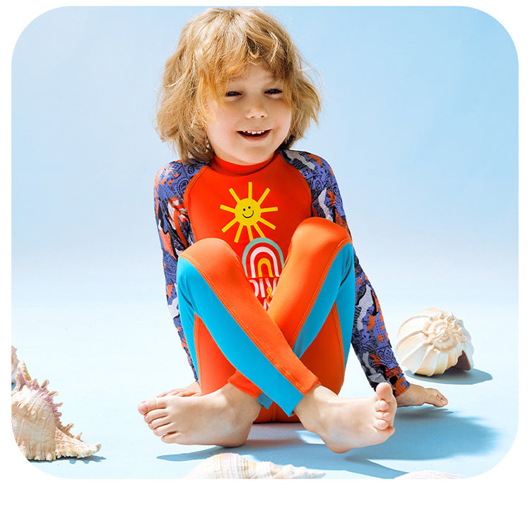 Kids Full Body Swimsuit Stinger Suit UV Protection UPF50+ Rash Guard One-piece Bodysuit Sunsuit Beachwear Rashguards Long Sleeve