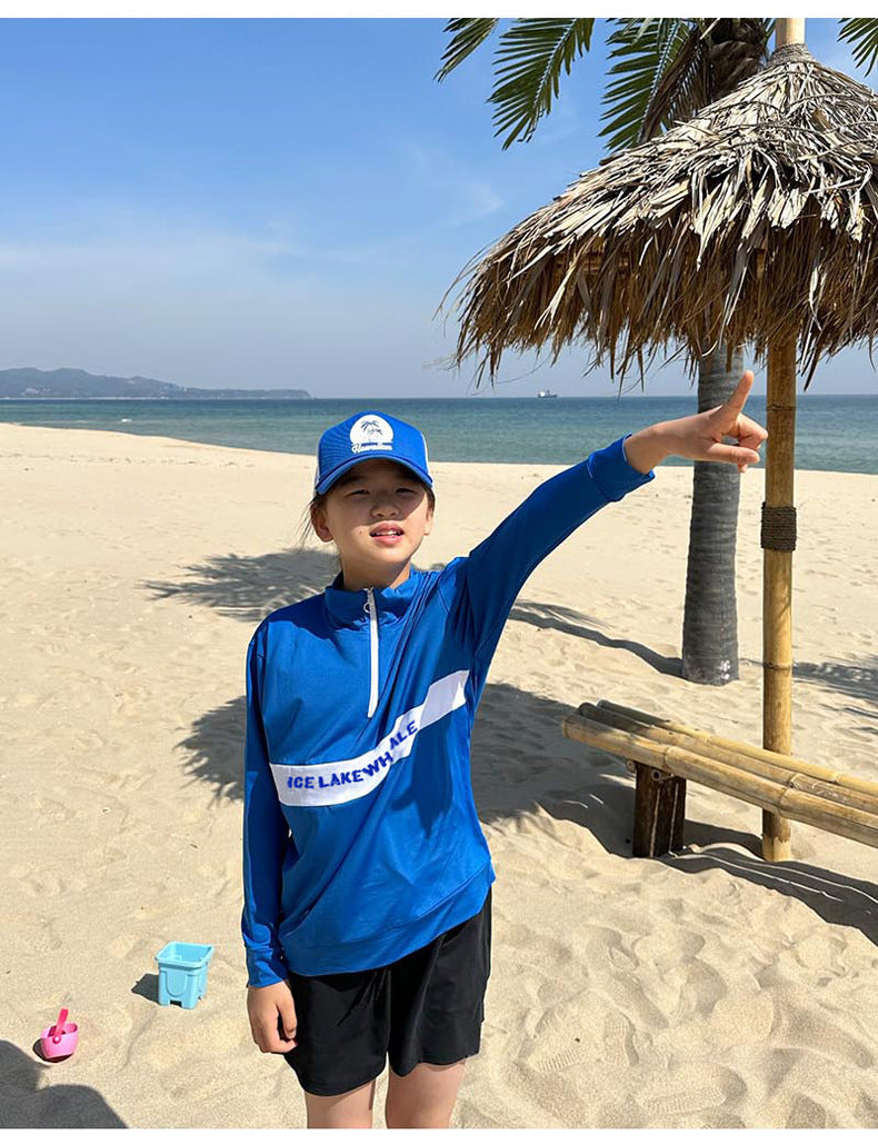 Boys'  Girls Rash Guard Set - 3 Piece Sun UV Protective  Long Sleeve Swim Shirt+Trunks+Leggings Bathing Suit Swimwear
