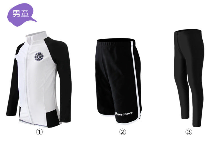 Little Boys/Girls Long Sleeve Rash Guard Swim Shirt+Trunks+Leggings Sun UV Protect Sunsuit for 1-10 Years Kids Toddler Swimsuit