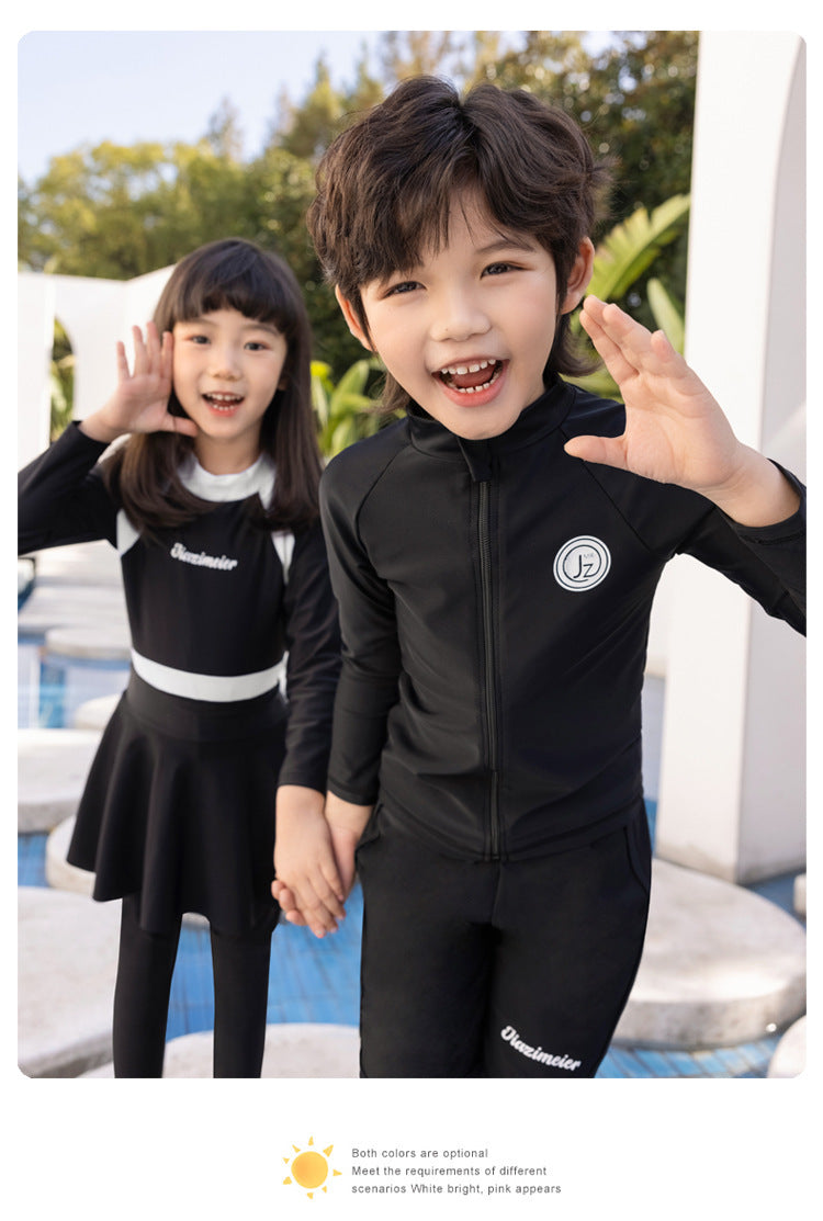 Girls/Boys Rash Guards 3 Pieces/Set Swimsuit Long Sleeve Bathing Suit Shirt+Shorts+Long Pants Sun Protective Beachwear